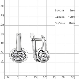 Серьги Аквамарин - Серебро 925, Фианит (арт. 48360А.5)