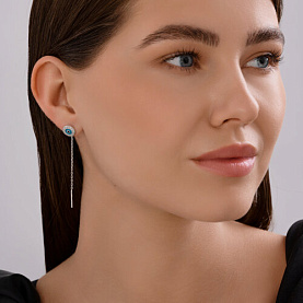 Серьги Diamant - Серебро 925, Фианит, Эмаль (арт. 94-123-02227-1)