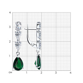 Серьги SOKOLOV - Серебро 925, Фианит (арт. 94026775)