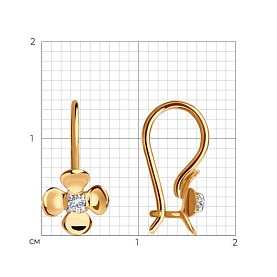 Серьги Diamant - Золото 585, Фианит (арт. 51-120-01493-1)