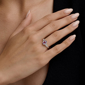Кольцо SOKOLOV - Серебро 925, Аметист, Фианит (арт. 92014861)