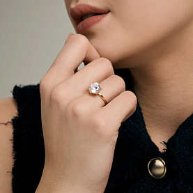 Кольцо SOKOLOV - Золото 585, Бриллианит (арт. 019896)