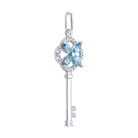 Подвеска SOKOLOV - Золото 585, Топаз, Фианит (арт. 732939-3)