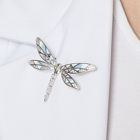 Брошь SOKOLOV - Серебро 925, Фианит, Эмаль (арт. 94040127)