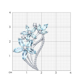Брошь SOKOLOV - Серебро 925, Топаз, Фианит (арт. 92040128)