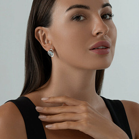 Серьги Diamant - Серебро 925, Топаз, Фианит (арт. 94-320-00630-1)