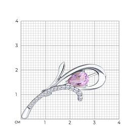 Брошь Diamant - Серебро 925, Аметист, Фианит (арт. 94-340-01049-2)