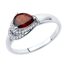 Кольцо Diamant - Серебро 925, Гранат, Фианит (арт. 94-310-00548-2)