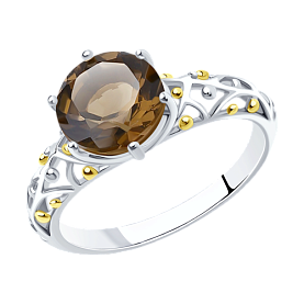 Кольцо SOKOLOV - Серебро 925, Раухтопаз (арт. 92011716)