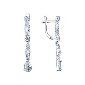 Серьги SOKOLOV - Серебро 925, Фианит (арт. 94021709)