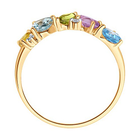 Кольцо Diamant - Золото 585, Аметист, Топаз, Фианит, Хризолит, Цитрин (арт. 51-310-02408-1)