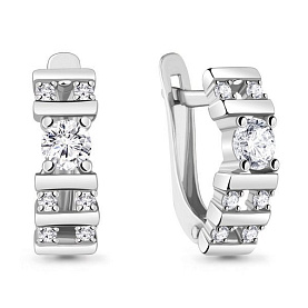 Серьги Аквамарин - Серебро 925, Фианит (арт. 48612А.5)