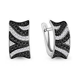 Серьги Аквамарин - Серебро 925, Фианит (арт. 400703АЧ.5)