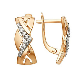 Серьги ЮФ Династия - Золото 585, Фианит (арт. 006942-1102)