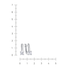 Серьги Кабаровских - Серебро 925, Бриллианит (арт. 12-636-21500)