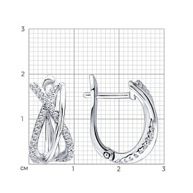 Серьги SOKOLOV - Серебро 925, Фианит (арт. 94027604-91)