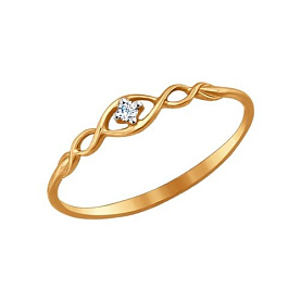 Кольцо SOKOLOV - Золото 585, Фианит (арт. 017141)