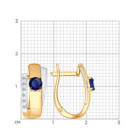 Серьги SOKOLOV - Золото 585, Бриллиант, Сапфир (арт. 2020861)