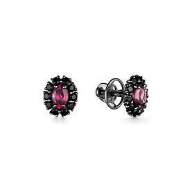 Серьги Дар - Серебро 925, Родолит, Шпинель (арт. С-3750чрс41016)