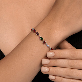 Браслет SOKOLOV - Серебро 925, Синтетический рубин, Фианит (арт. 94051241)