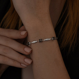 Браслет SOKOLOV - Серебро 925, Гранат, Фианит (арт. 92050119)