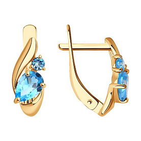 Серьги SOKOLOV - Золото 585, Топаз (арт. 725410)