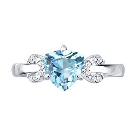 Кольцо SOKOLOV - Серебро 925, Топаз, Фианит (арт. 92011038)