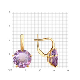 Серьги SOKOLOV - Золото 585, Аметист (арт. 727700)