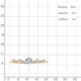 Кольцо Аквамарин - Золото 585, Фианит (арт. 67116.1)