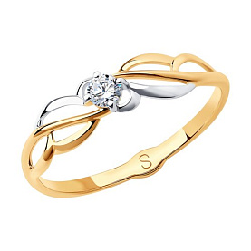 Кольцо SOKOLOV - Золото 585, Фианит (арт. 017990)