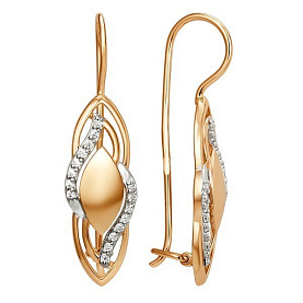 Серьги ЮФ Династия - Золото 375, Фианит (арт. 011482-5102)
