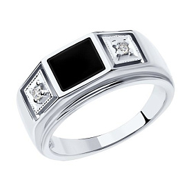 Кольцо SOKOLOV - Серебро 925, Фианит, Эмаль (арт. 94010437)