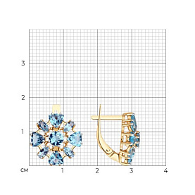 Серьги Diamant - Золото 585, Топаз (арт. 51-320-02436-1)