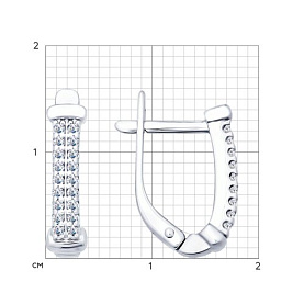 Серьги SOKOLOV - Серебро 925, Фианит (арт. 94021783)