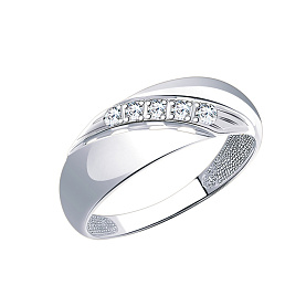 Кольцо Атолл - Серебро 925, Фианит (арт. 1356-925)