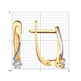 Серьги SOKOLOV - Золото 585, Фианит (арт. 029483)