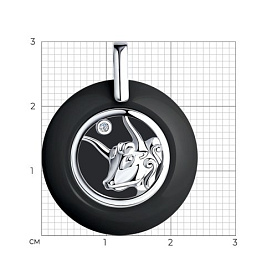 Подвеска Diamant - Серебро 925, Керамика, Фианит (арт. 94-130-01251-1)