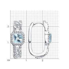 Серьги SOKOLOV - Серебро 925, Топаз, Фианит (арт. 92025399)