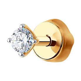 Серьга SOKOLOV - Золото 585, Фианит (арт. 170022)