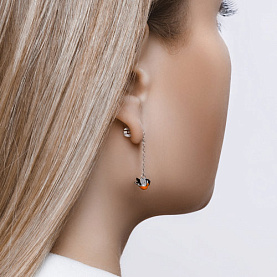 Серьги SOKOLOV - Серебро 925, Фианит, Эмаль (арт. 94021854)