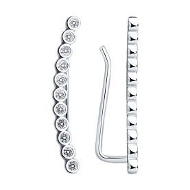 Серьги SOKOLOV - Серебро 925, Фианит (арт. 94021769)
