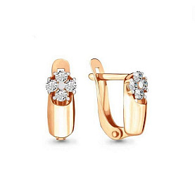 Серьги Аквамарин - Золото 585, Фианит (арт. 46074.1)