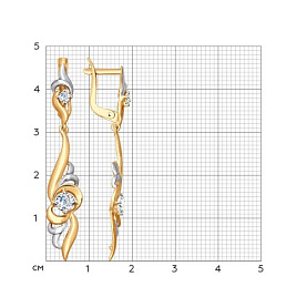 Серьги SOKOLOV - Золото 585, Фианит (арт. 027616)