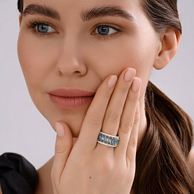 Кольцо Diamant - Серебро 925, Синтетический топаз Лонд, Фианит (арт. 94-310-02192-1)