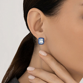 Серьги SOKOLOV - Серебро 925, Фианит, Эмаль (арт. 94027098)