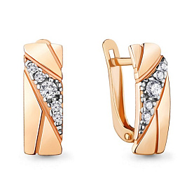 Серьги Аквамарин - Серебро 925, Фианит (арт. 46965А.6)