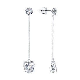 Серьги SOKOLOV - Серебро 925, Фианит (арт. 94023472)