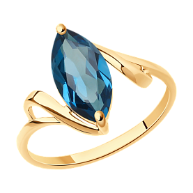 Кольцо SOKOLOV - Золото 585, Топаз лондон (арт. 716540)