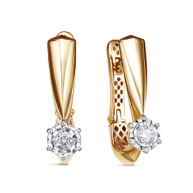 Серьги Дельта - Золото 585, Бриллиант (арт. ди120652р)