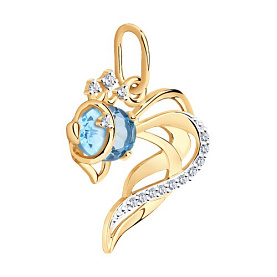 Подвеска SOKOLOV - Золото 375, Топаз, Фианит (арт. 37731290)